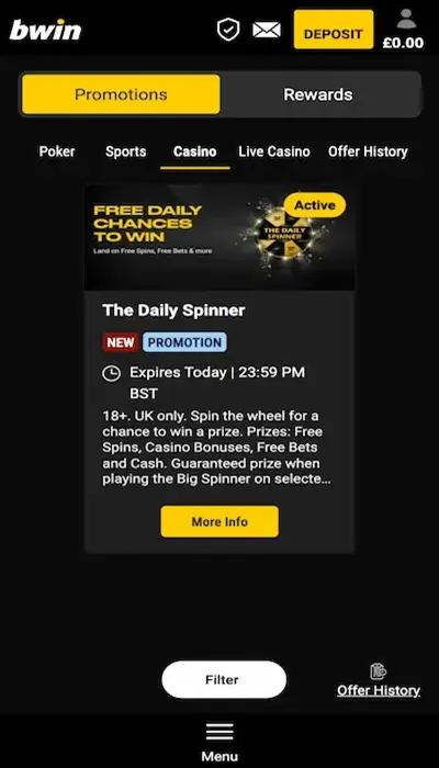 Bwin Casino Welcome Offer 