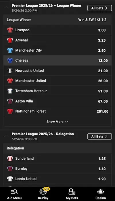 Football Long Term Bet Bwin