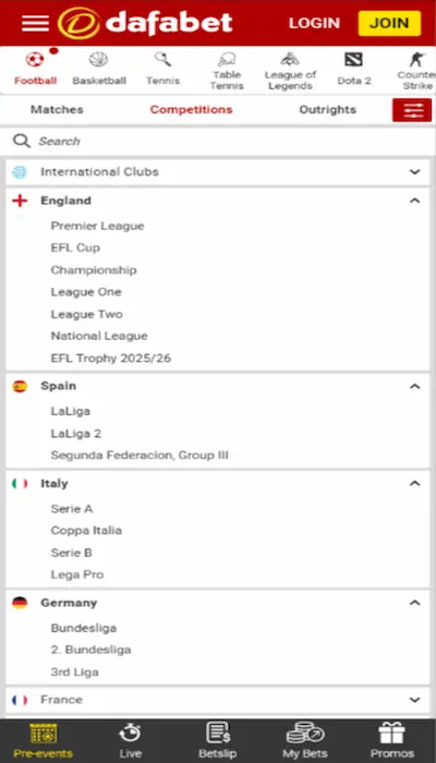 dafabet competitions