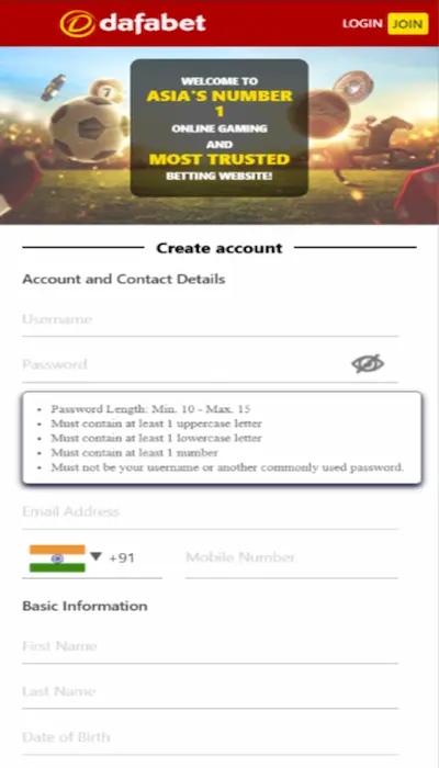 dafabet sign up