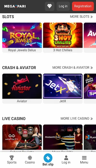 Megapari website 2