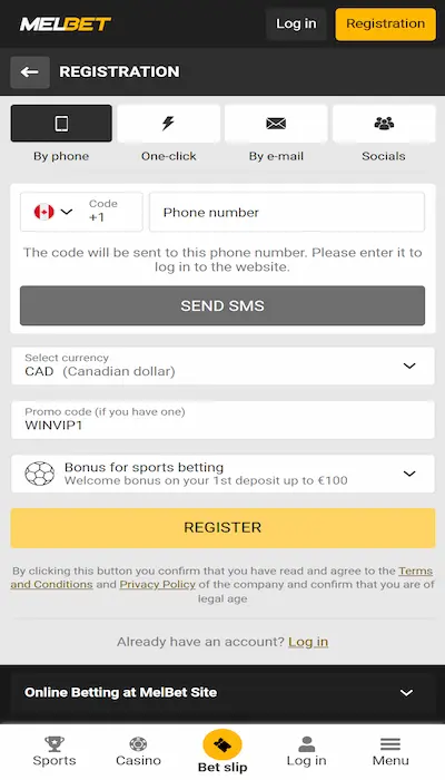 melbet sign up