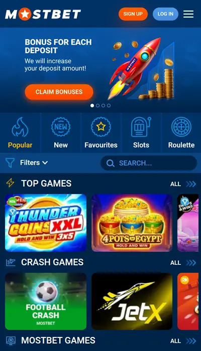 Mostbet Casino Képernyőkép