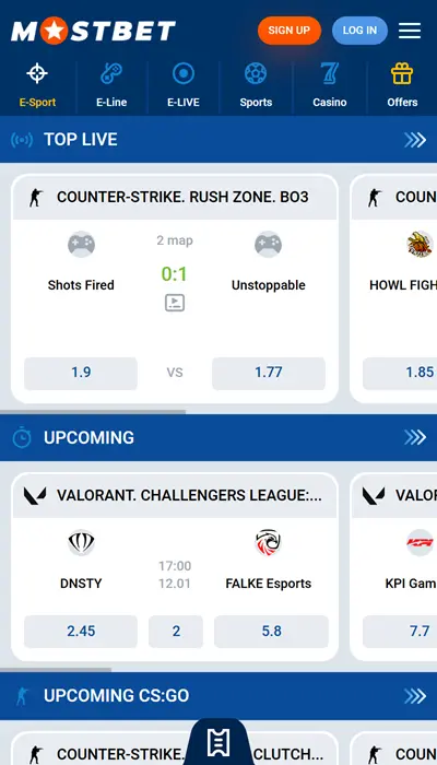 mostbet esports