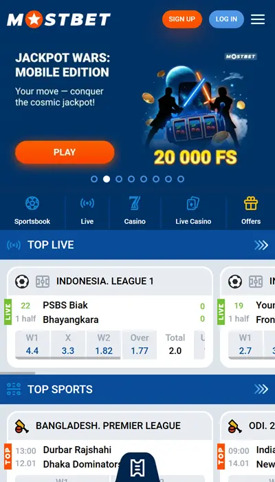 Mostbet honlap képe