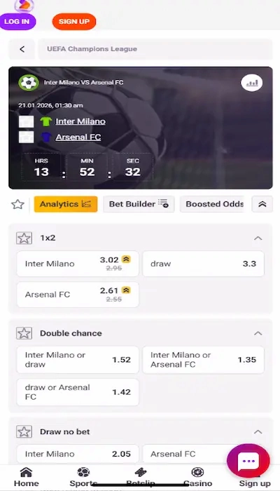 tonybet odds