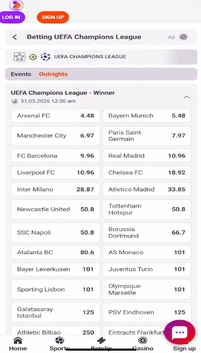 tonybet outright
