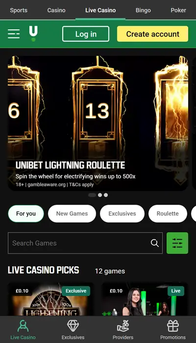 unibet live casino