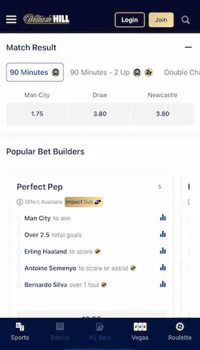william hill odds offered