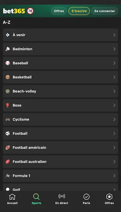 Paris sur Bet365