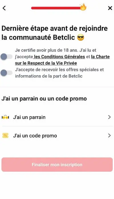 Ouverture de compte Betclic