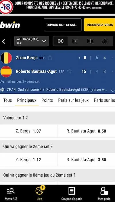 Paris en direct Bwin