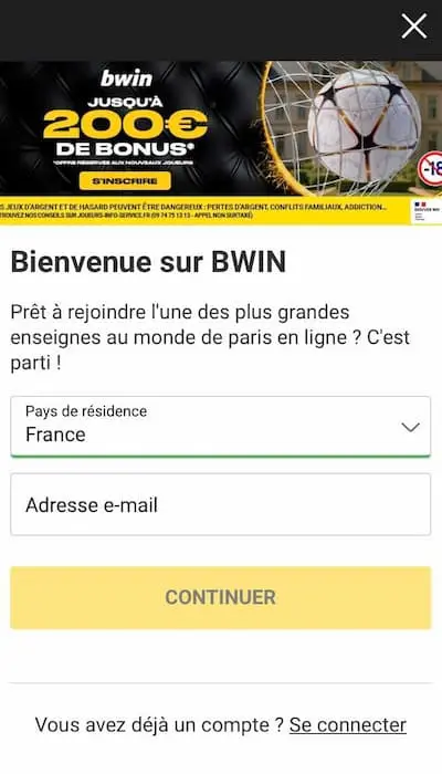 Inscription Bwin - Page 1