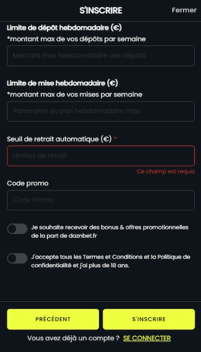 Bonus daznbet