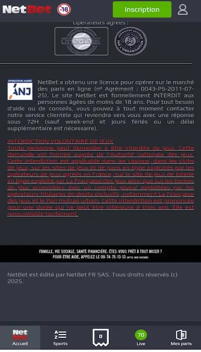 Sécurité NetBet