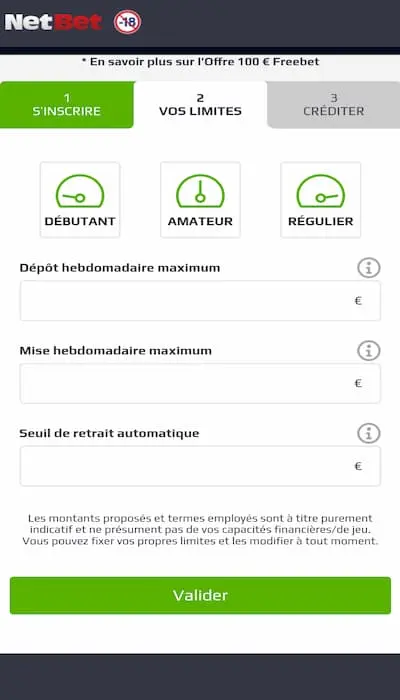 Inscription NetBet