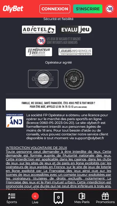 Sécurité et Fiabilité du site OlyBet