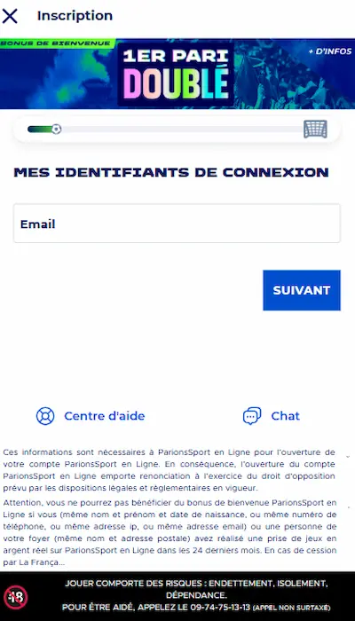 Inscription Parions Sport en Ligne - Page 1
