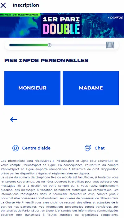 Inscription ParionsSport en Ligne