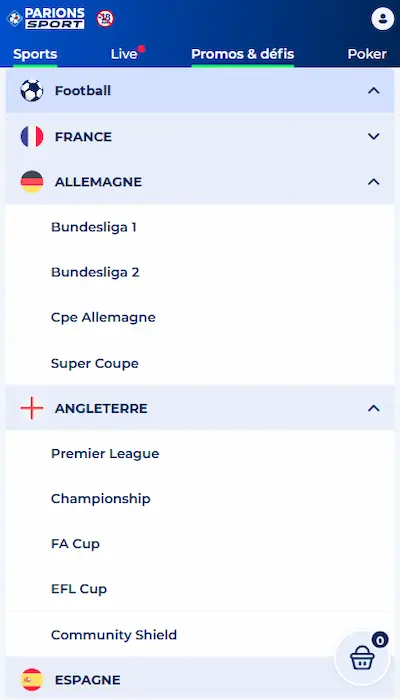 Types de paris sportifs - Parions Sport