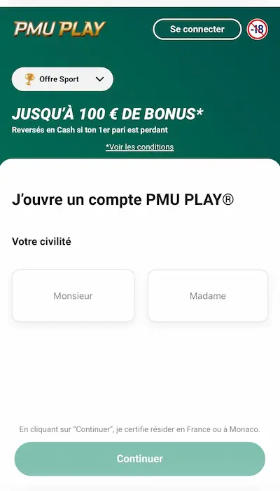 Bonus d'inscription - PMU Play - Page 1