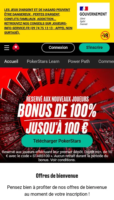 La promo de bienvenue poker Pokerstars Sports