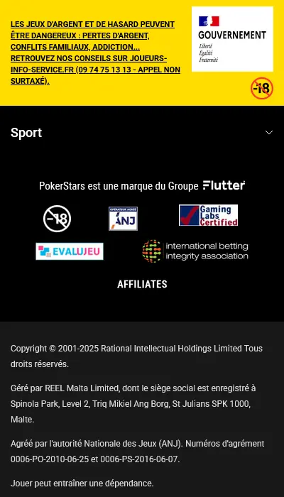 Sécurité Pokerstars Sports
