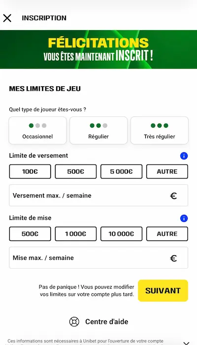Ouvrir un compte Unibet