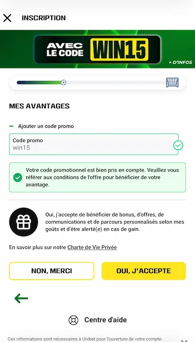 Interface Unibet Paris Sportifs montrant les cotes en direct et les marchés