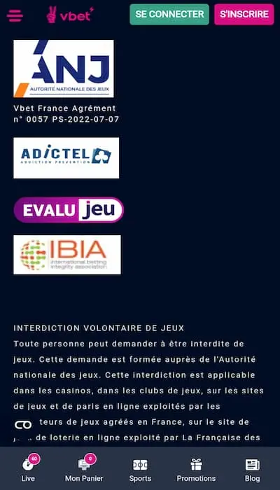 Sécurité Vbet