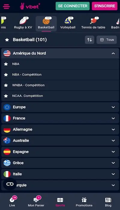 Types de paris sportifs - Vbet
