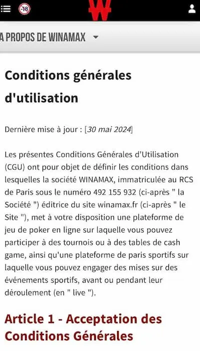 Sécurité sur Winamax