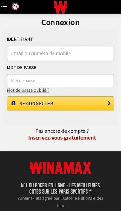 Inscription Winamax