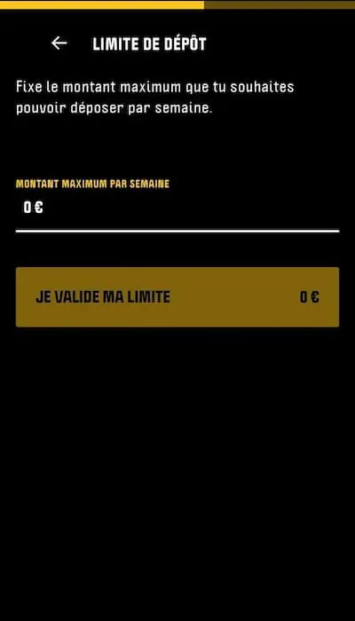 Personnaliser limites de dépôt Winamax