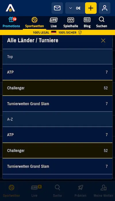 AdmiralBet Sportarten & Wettkämpfe