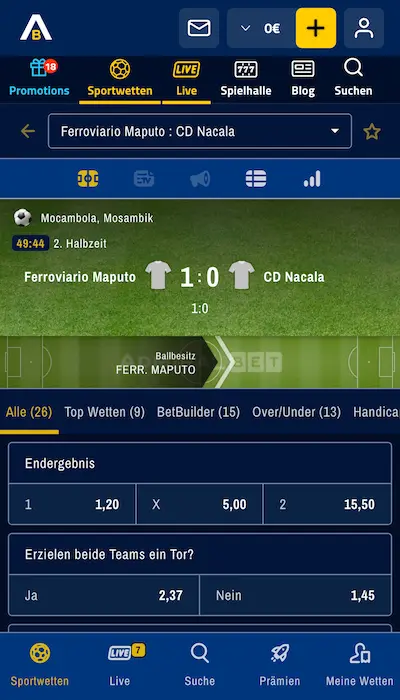 AdmiralBet Live Wetten