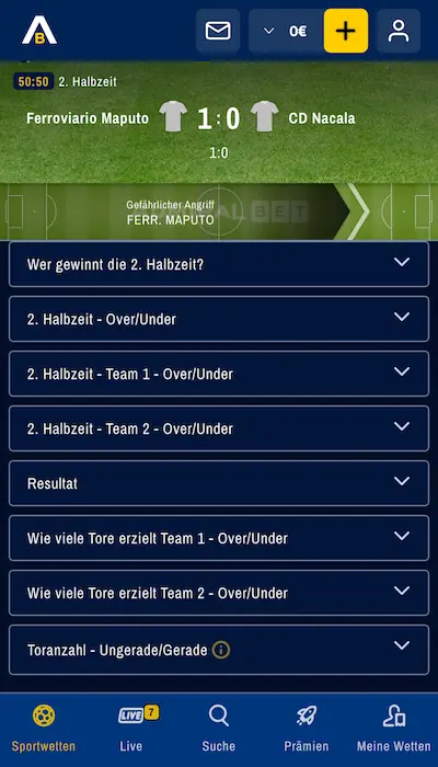 AdmiralBet Live Wetten
