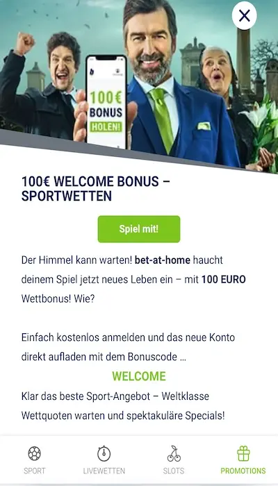 Bet-at-home Willkommensangebot
