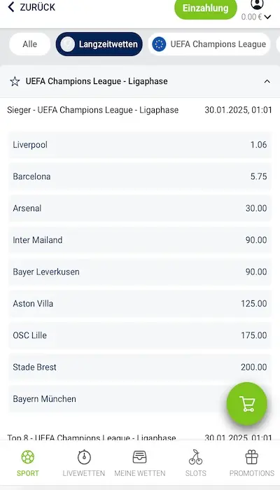 Bet-at-home Outright Wetten