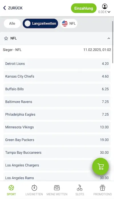 Bet-at-home Outright Wetten