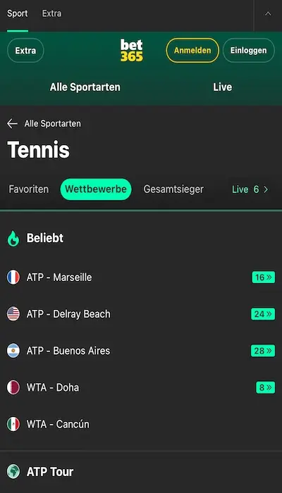 Bet365 - Tennis