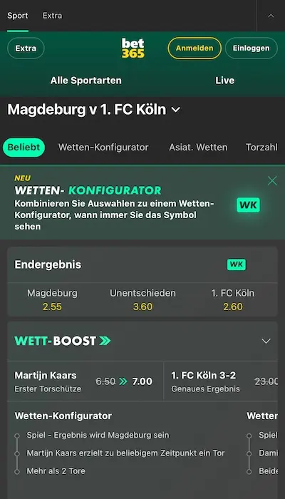 Bet365 - Quoten