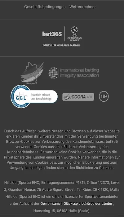 Bet365 - Sicherheit