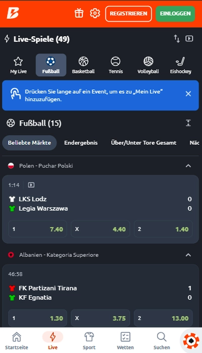 Betano Live Wetten