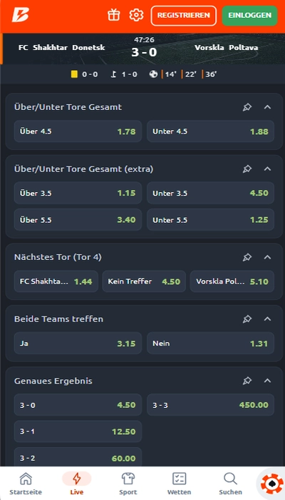Betano Live Wetten