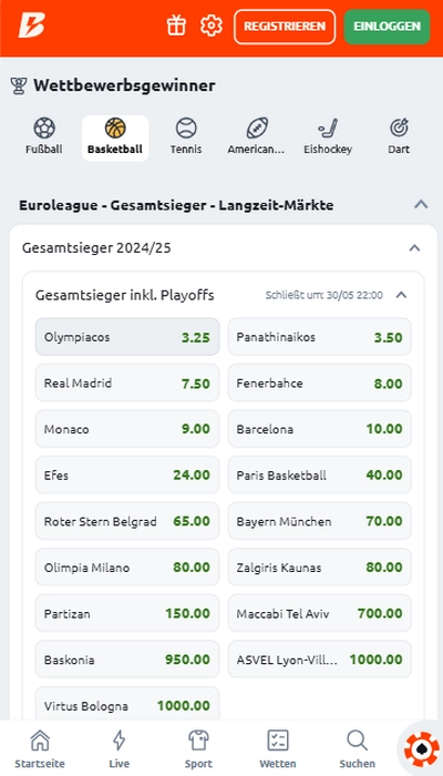 Betano Outright Wetten