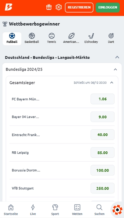 Betano Outright Wetten