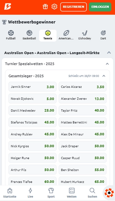 Betano Outright Wetten