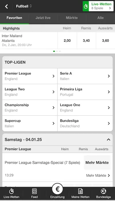 Betway Wettkämpfe