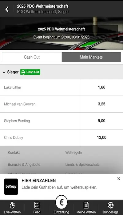Betway Quoten